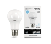 Лампа Gauss LED Elementary A60 E27 15W 6500К